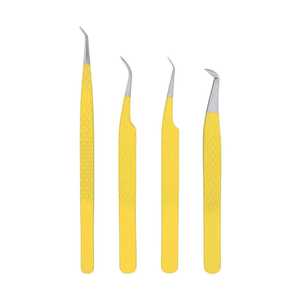 Pince à épiler Maclura pour extensions de cils, en acier inoxydable, pour cils et sourcils, pointe fine, précision, longueur 10 mm - Product Image 1