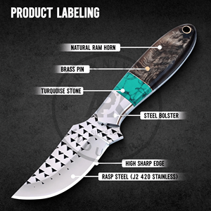 Cuchillo de Acero Raspado de Grado Industrial con Diseño de Cuchilla de Vaquero, Artesanía Premium Hecha a Mano, Etiquetado Privado OEM - Product Image 4