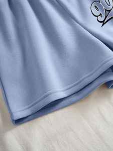 Customizable Lightweight Zip Drawstring Cotton Tracksuit Letter Graphic Thermal <b>Lined</b> Hoodie Shorts <b>Pants</b> Set Winter Hooded - Product Image 4