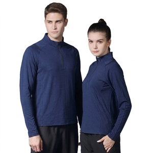 Camiseta Deportiva de Manga Larga con Media Cremallera, Tejida, Transpirable, Personalizable al por Mayor, Unisex, con Logotipo Personalizado - Product Image 6