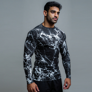 Full Sleeve <b>Base</b>-<b>layer</b> Compression Shirts Workout Fitness Wear Athletic Rash Guard Tops <b>Men</b> 100% Polyester Spandex Breathable - Product Image 2