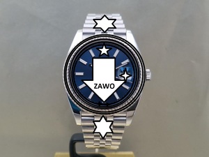 Montre ZAWO HOUSE pour homme, de luxe, style hip-hop, mouvement à quartz analogique, acier inoxydable argenté, date automatique disponible - Product Image 1