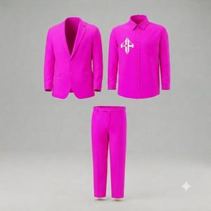 Men's Italian Style Velour Pant Coat Anti-Wrinkle Breathable <b>Button</b> Fly Closure Front Flat Design Viscose/Polyester Pants <b>Suits</b> - Product Image 1