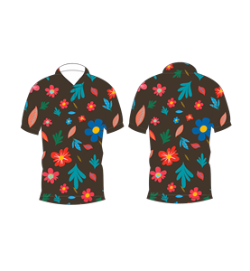 Camisa Polo para Hombre, Color Marrón Oscuro, Estampado Floral, Sublimación Personalizada, Manga Corta, Verano, Casual, Transpirable, Ligera, para Golf - Product Image 3