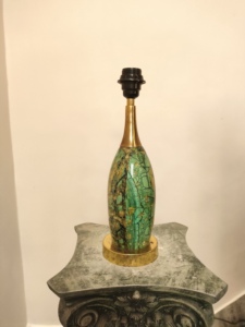 Modern Ceramic Table Lamp with Green Marble Pattern Black Linen Bell Shade LED <b>Decorative</b> <b>Lighting</b> for Hotel - Product Image 4