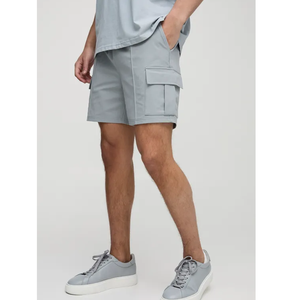 Trending High Quality Casual Cotton Side <b>Studs</b> Buttons Custom Embroidery Patch High Waist Drawstring Closure shorts - Product Image 5
