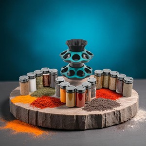 360 Degree Revolving PP Plastic Portable Durable <b>Kitchen</b> <b>Spice</b> <b>Rack</b> Condiment Set - Product Image 3