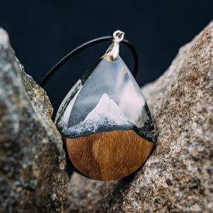 Handmade Resin Wood Pendant Necklace Natural Wood Epoxy Resin Custom Love Wedding Jewelry - Product Image 3