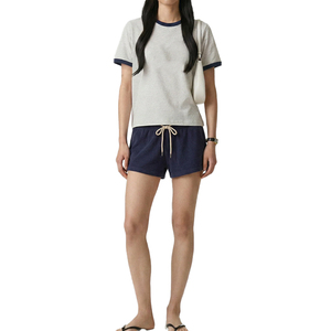 New Top Women's Signature Logo Lounge Shorts Custom OEM Premium Cotton Fleece Heavyweight 450 GSM Garment Dyed Casual Athletic - Product Image 6