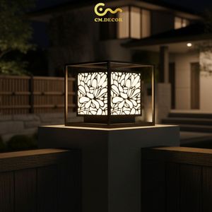 Lampe de poteau extérieure moderne, anti-rouille, revêtement en poudre, pour villa, jardin, hôtel, 3500K blanc chaud, AC 200V - Product Image 6