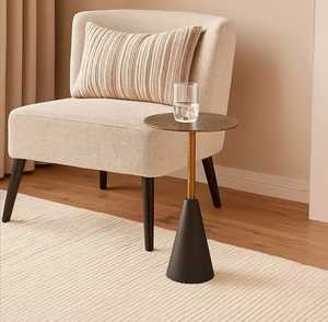 Built To Impress Modern <b>Round</b> Coffee <b>Table</b> With Wood Top And Black Metal Base Minimalist Living Room Furniture - Product Image 4