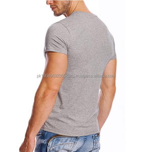 Camiseta de Cuello en V para Hombre de Algodón Pima de Buena Calidad, Fabricante de Ropa, Personaliza con tu Logotipo, Camiseta con Estampado Puff para Hombre - Product Image 3