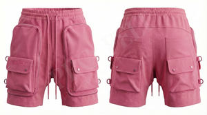 Streetwear personnalisé, mode vintage tendance, design de logo de marque propre, impression en relief, coton doux, grandes poches cargo - Product Image 3