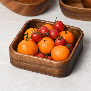 Platos de Madera de Acacia Personalizados al por Mayor, Bandejas de Madera Japonesas, Platos y Vajilla para la Cena Familiar - Product Image 1