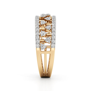 Bague d'éternité en or 18 carats et diamants pour femme, bijoux de mariage géométriques de luxe - Product Image 2