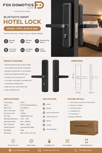 Serrure de porte d'hôtel Bluetooth avec application TTLock |   Serrure intelligente haut de gamme pour hôtel FDHL-A240-B-BLE par Fox Domotics - Product Image 4