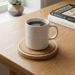 Wholesale Novelty Wooden Cork Drink Coaster 4.25 Inch Heat Resistant Eco-Friendly Table Protector for Hotels Cafes Restaurants - Product Image 6