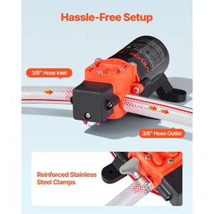 Pompe à eau à diaphragme auto-amorçante à 2 chambres 12V CC 1,2 GPM (4,5 L/min) 80 PSI Pression maximale Fonctionnement silencieux pour camping-car caravane marine - Product Image 4