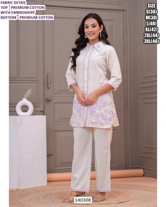 Conjunto Zohra Regal para Mujer, Kurta/Kurti Tradicional de Crepé y Algodón, Largo hasta el Suelo, con Protección Solar y Secado Rápido para Todas las Temporadas - Product Image 4