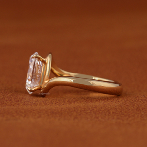 3.0 Carat Oval Cut Lab Grown Diamond Bypass <b>Solitaire</b> Engagement <b>Ring</b> for Women 14k Solid Gold Wedding Jewelry IGI Certified - Product Image 3