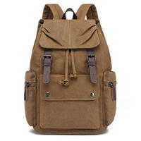 Mochila Casual Geométrica Clásica de Lona, Unisex, con Respaldo Suave, 56-77L, Ecológica, Duradera, con Cierre Abierto, para Uso Diario