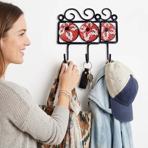 Ganchos de Pared Metálicos Retro con Azulejos de Cerámica, 2 Ganchos, Ecológicos, Impermeables, Autoadhesivos, Multifuncionales para Almacenamiento de Ropa - Product Image 2