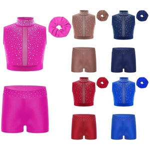 ชุดฝึกเต้นสำหรับเด็ก6-16คนชุดเต้นรำสำหรับเด็กผู้หญิงชุดเต้นรำบนเวทีชุดยิมนาสติกลีลา - Product Image 1