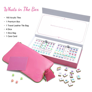Complete Rose Pink American <b>Mahjong</b> Tiles <b>Set</b> 160 Pcs 4-Layer Luxury <b>Mahjong</b> <b>Set</b> with Pouch Dice and Packaging Box - Product Image 2