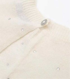 Cardigan respirant pour homme, col en V, orné de perles artisanales, motif losanges, style boutique, en maille boutonnée - Product Image 3