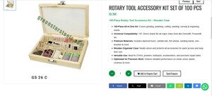 Kit d'accessoires pour outil rotatif de 100 pièces avec étui en bois, tige de 3 mm, outils de fabrication de bijoux, outils de meulage et de polissage |   Numéro d'article GS-26C - Product Image 3