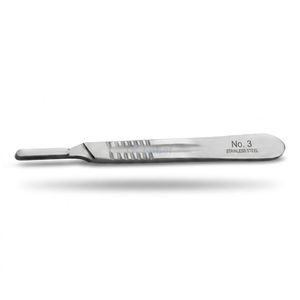 Manche de scalpel chirurgical en acier inoxydable robuste, porte-lame de précision, instrument médical réutilisable avec prise en main sécurisée - Product Image 5