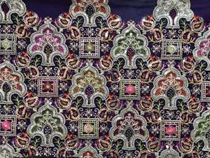 55 Inch Panna Premium Quality Textile Factory Wholesale 44 Inch Heavy Work <b>Embroidery</b> Fabric Luxury Stone Work Dress <b>Material</b> - Product Image 4