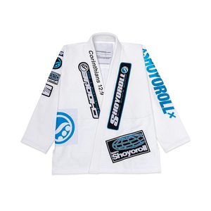 ชุดยิวยิตสูบราซิล BJJ สำหรับผู้ใหญ่ RTS คุณภาพสูง 400 GSM สีขาว ผ้าฝ้าย 100% ยืดหยุ่น ทนทาน แห้งเร็ว รับสกรีนโลโก้ - Product Image 1