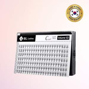 [BL LASH] Cils coréens 5D préfabriqués en éventail, fibres PBT coréennes, haute qualité, volume russe, courbures CC/DD, longueurs variées disponibles - Product Image 1