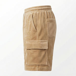 Pantalones Cortos Cargo de Lujo Estilo Streetwear Unisex con Pedrería de Constelación, Estilo Terciopelo, Cintura Elástica, Ecológicos, de Secado Rápido, Marca Maluza - Product Image 4