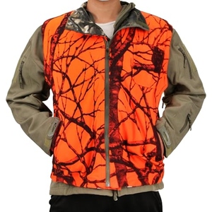 Chaleco de Caza Reversible Unisex con Camuflaje Naranja y Marrón, Cuello Alto, Cierre de Cremallera, Forro de Poliéster Suave, Ropa Exterior Informal - Product Image 2