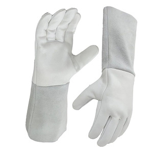 <b>Long</b> Sleeve Welding Leather <b>Gloves</b> Fire Resistant Heat Protection Industrial Safety Protection <b>Gloves</b> Top - Product Image 1