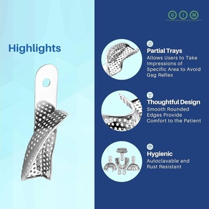 Kit de Bandejas de Impresión Dental de Ortodoncia de Acero Inoxidable Reutilizables con Diseño Perforado para Impresiones Dentales Clínicas Precisas - Product Image 2