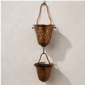 โซ่ฝนทองแดงตกแต่งสวนกลางแจ้งสไตล์เรียบง่ายแขวนตกแต่งการไหลของน้ำ - Product Image 3