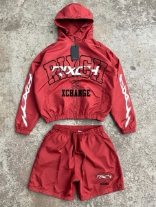 Custom Windbreaker Short Set <b>Men</b> Lightweight Hooded Zip Up <b>Jacket</b> And Shorts Two Piece Tracksuit Streetwear Sportswear Outfit - Product Image 5
