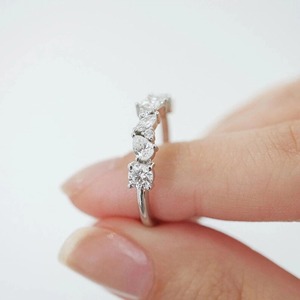 Multi <b>Stone</b> Wedding Band 1.35 ct 925 Silver Mixed Shape Ring Pear Marquise Round Princess Baguette Cuts - Product Image 2
