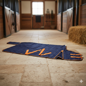 Alfombra de caballo de algodón encuadernado naranja Diseño de panal de alta calidad - Product Image 3