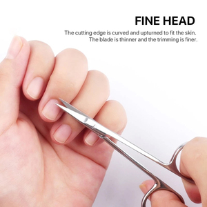 Ciseaux à manucure professionnels en acier inoxydable à pointe courbée pour retirer les peaux mortes et couper les ongles – Ciseaux de salon - Product Image 5