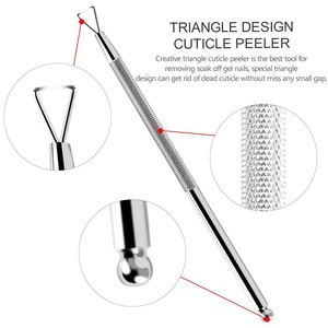 Repousse-cuticules professionnel en acier inoxydable pour manucure des doigts, outil à ongles durable au design triangulaire - Product Image 2