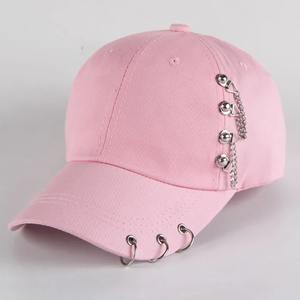 Fashion Cotton Baseball Cap Creative Piercing <b>Ring</b> Hip Hop Caps Adult Casual Solid <b>Adjustable</b> Unisex Snapback Hats - Product Image 3