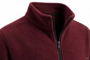 Custom Burgundy Maroon Full Zip Worsted Bomber Jacket Men Stand Collar Warm Casual Autumn <b>Thermal</b> Tactical Hooded Windproof - Product Image 3