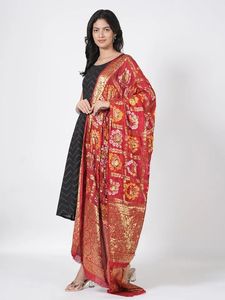 Dupatta en soie artisanale Bandhani - Product Image 4