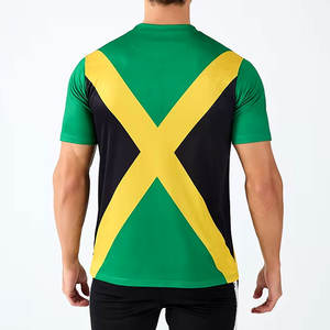 Últimos diseños de bandera nacional sublimados en uniformes de fútbol para el equipo nacional de Jamaica, partido de la Copa Mundial, camiseta de fútbol de la mejor calidad - Product Image 2