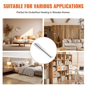 200 Pezzi di Piastre di Trasferimento Termico in Alluminio Durevole 3/4\" per Tubi PEX, 2 Piedi, Facile Installazione e Taglio, Attrezzatura per Riscaldamento a Pavimento Radiante - Product Image 6