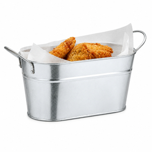 Exclusivo Cubo Ovalado Grande de Acero Galvanizado de Alta Calidad para Bebidas y Servicio de Catering con Asas - Product Image 4
